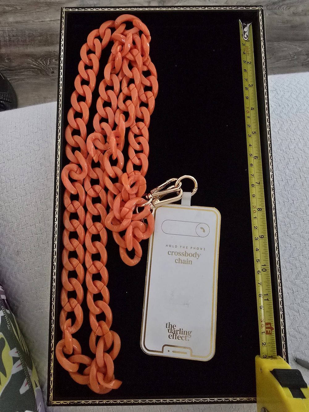 Orange Acrylic Chain Crossbody Strap